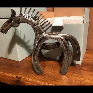 Homemade Horse Shoe and Nail Sculpture